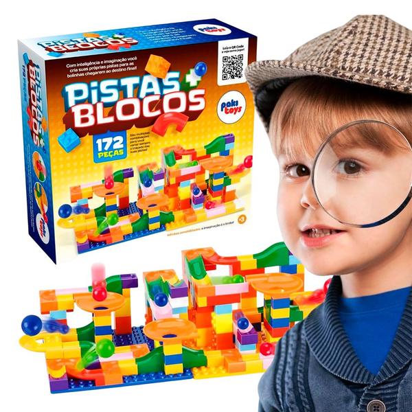 Imagem de Brinquedo Infantil Pistas Blocos Circuito Divertido 172 Pçs