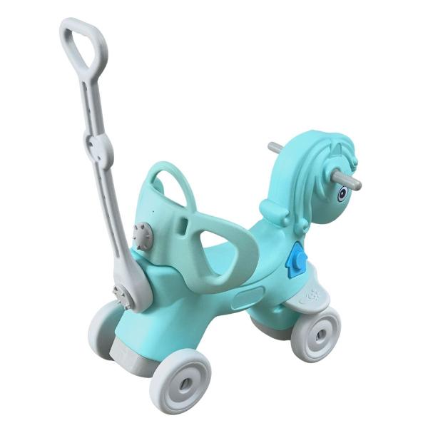 Imagem de Brinquedo Infantil Playground Cavalinho 2 Em 1 Gangorra E Carrinho Com Empurrador Passeio Criança