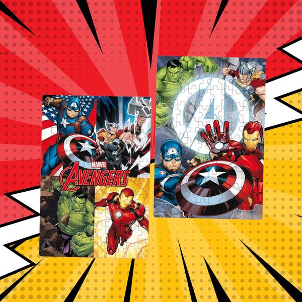 Imagem de Brinquedo Infantil Quebra Cabeça 2 Cenas Avengers Vingadores 200 peças Xalingo - 68054