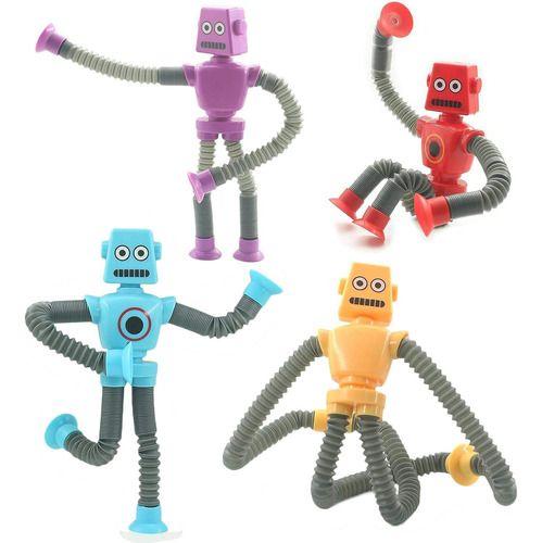 Imagem de Brinquedo Infantil Robô Pop It Estica Puxa Led E Ventosa