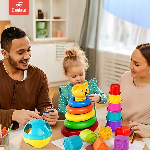 Imagem de Brinquedo Infantil Set De Empilhar Com 19 Peças - Castela