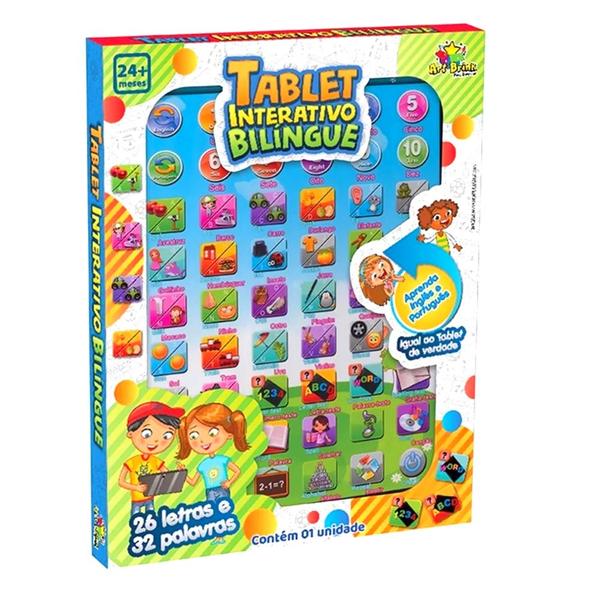 Imagem de Brinquedo Infantil Tablet Interativo Português e Inglês 62 Teclas Branco