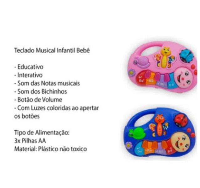 Imagem de Brinquedo Infantil Teclado Piano Musical Borboleta Com Luzes