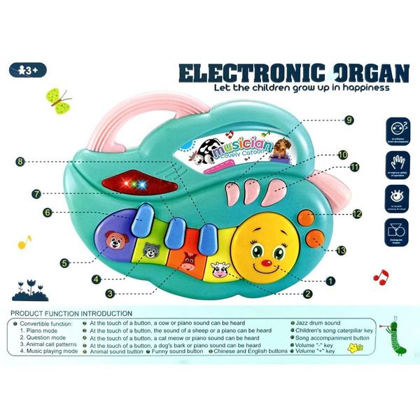 Imagem de Brinquedo Infantil Teclado Piano Musical  Com Luz E Som De Animais.