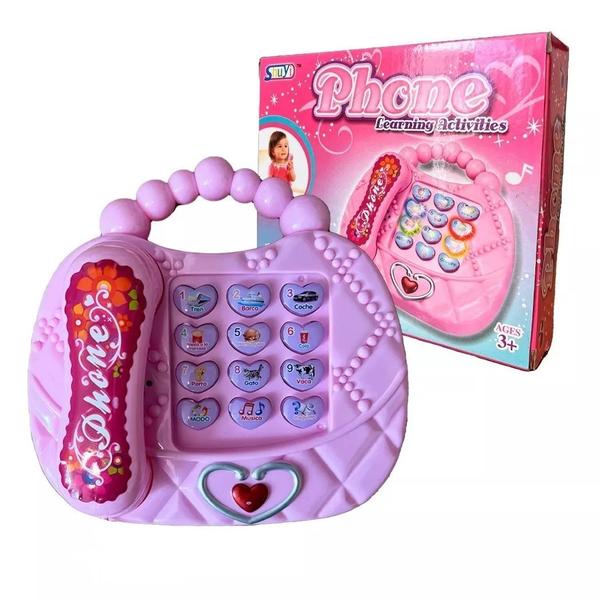 Imagem de Brinquedo Infantil Telefone Musical Sons Luzes Criança Bebe