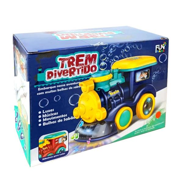 Imagem de Brinquedo Infantil Trem Trenzinho Colorido que Anda com Luz Som Solta Bolhas