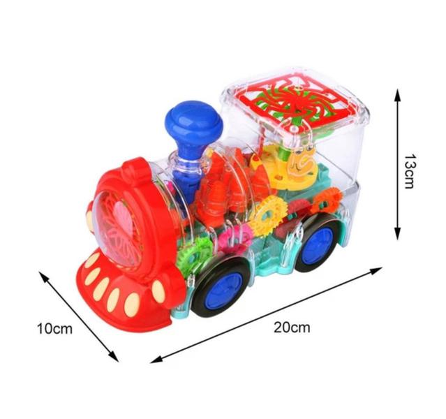 Imagem de Brinquedo infantil Trenzinho Trem Engrenagem Bate E Volta 360 Colorido Com Luzes Em Leds