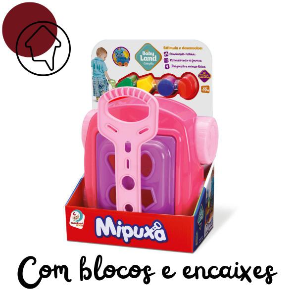 Imagem de Brinquedo Infantil Unissex Menino e Menina - Educativo Aprendizagem -  Carrinho Puxar com Blocos