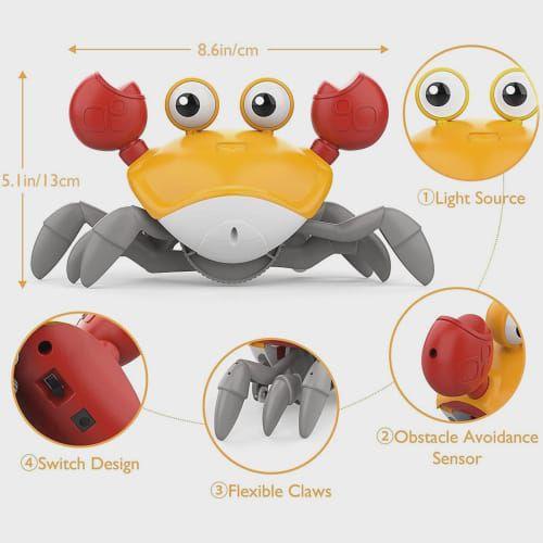 Brinquedo Interativo Bebê Caranguejo Fujão Recarregável c/ Som Luz E Movimento - TOYS Imagem de Brinquedo Interativo Bebê Caranguejo Fujão Recarregável c/ Som Luz E Movimento