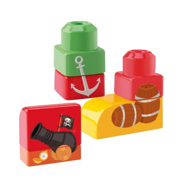 Imagem de Brinquedo interativo blocos navio pirata colorido samba toys