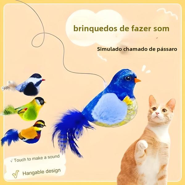 Imagem de Brinquedo Interativo De Pelúcia Com Penas Para Gatos, Sons Realistas, Design De Desenho Animado Sem