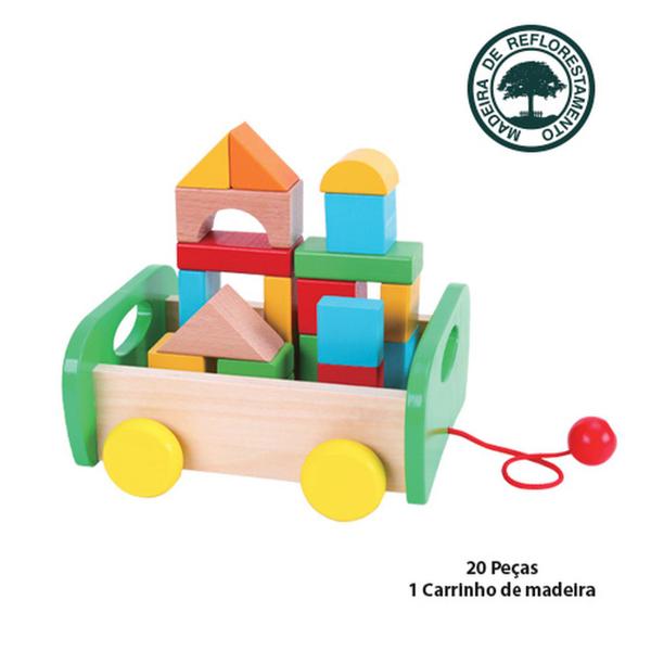 Imagem de Brinquedo Interativo Madeira Crie e Monte 20 Peças Polibrinq