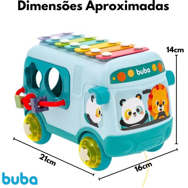 Imagem de Brinquedo Interativo Ônibus De Atividades Bebê Encaixe Chocalho Xilofone 18035 - Buba