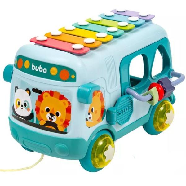 Imagem de Brinquedo Interativo Ônibus De Atividades Bebê Encaixe Chocalho Xilofone 18035 - Buba