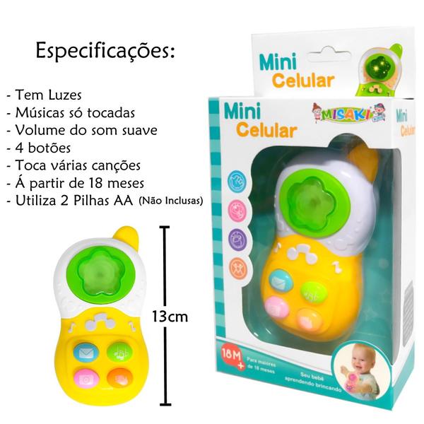 Imagem de Brinquedo Interativo para Bebê Mini Celular Musical com Luz