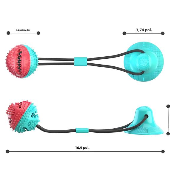 Imagem de Brinquedo Interativo para Cães Grandes - Ventosa, Corda e Alimentador Lento