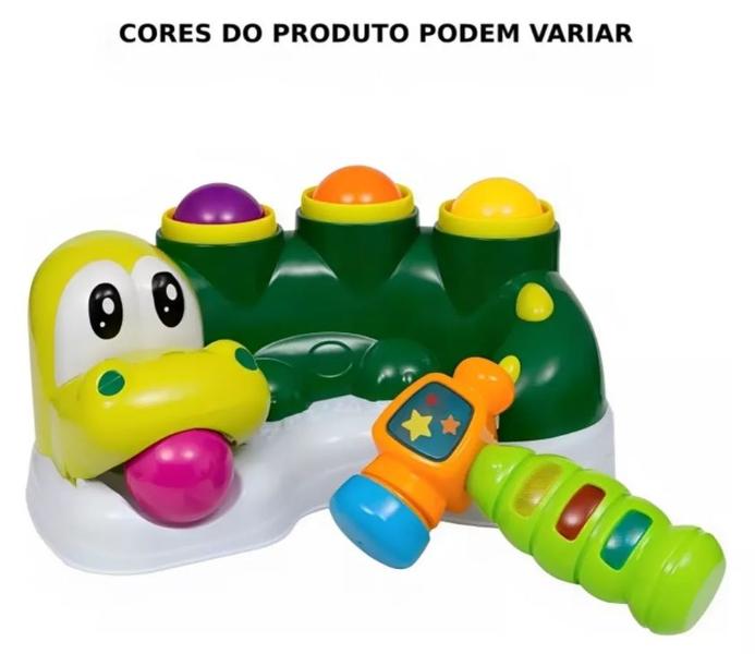 Imagem de Brinquedo Jacaré Bate Martelo Com Som E Luzes E 6 Bolas Buba