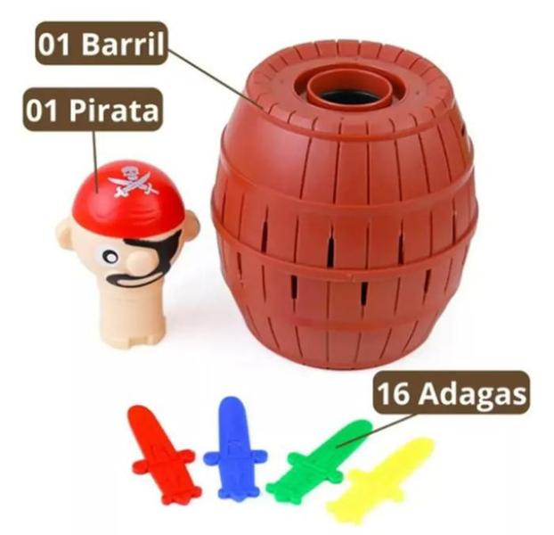 Imagem de Brinquedo Jogo Barril Pula Pirata Criança Infantil Divertido GRANDE