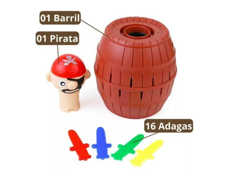 Imagem de Brinquedo Jogo Barril Pula Pirata Criança Infantil Divertido GRANDE