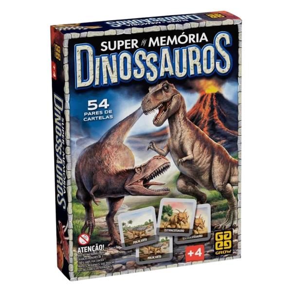 Brinquedo Jogo de Cartas Supermemória Dinossauros Grow - 04210 Imagem de Brinquedo Jogo de Cartas Supermemória Dinossauros Grow - 04210