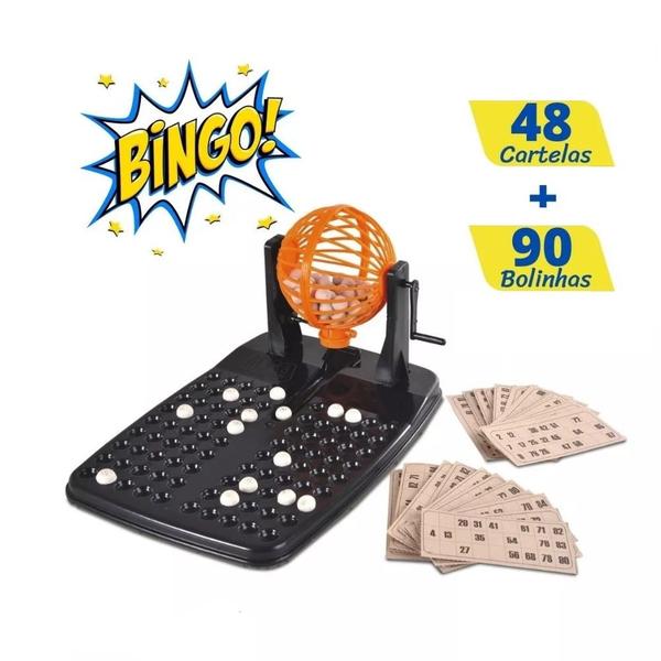 Imagem de Brinquedo Jogo De Mesa Bingo Com 48 Cartelas 90 Bolinhas + Globo Giratório