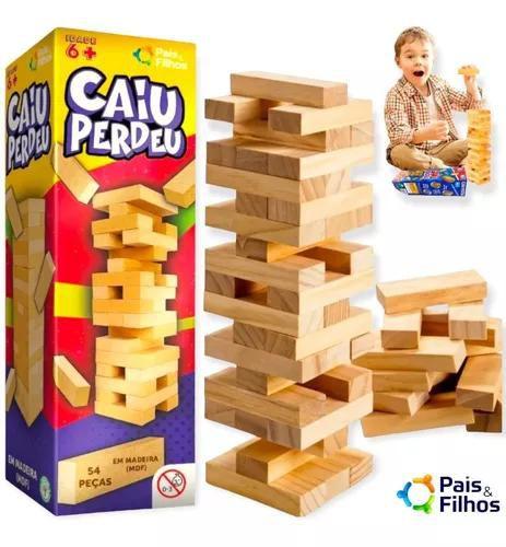 Imagem de Brinquedo Jogo De Mesa Caiu Perdeu Mdf Torre Raciocinio Equilibrio