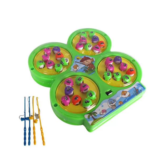 Imagem de Brinquedo Jogo de Pesca Infantil 32 Peixes 4 Varinhas Polibrinq