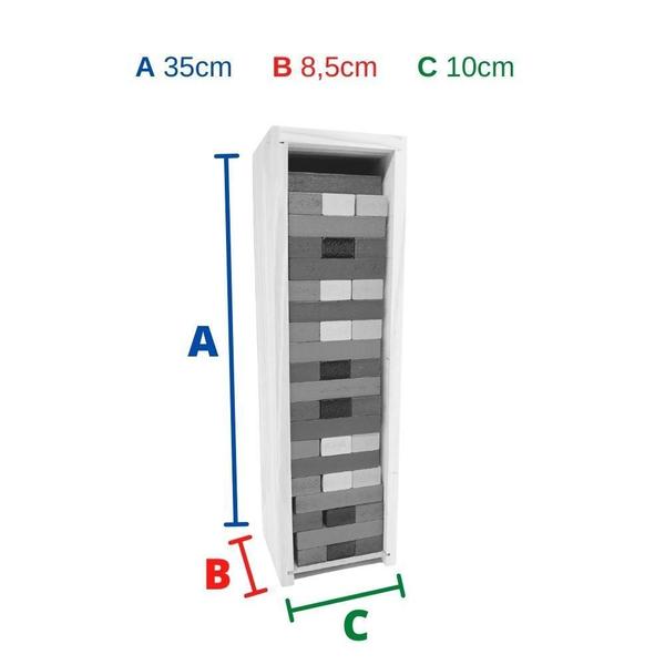 Imagem de Brinquedo Jogo Educativo Em Madeira Torre Desafio Carimbras