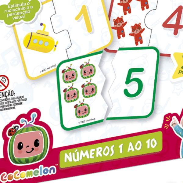 Brinquedo Jogo Números 1 Ao 10 de Madeira Cocomelon 20 Peças Grandes +3 anos Infantil Educativo Nig Brinquedos - 0511 Imagem de Brinquedo Jogo Números 1 Ao 10 de Madeira Cocomelon 20 Peças Grandes +3 anos Infantil Educativo Nig Brinquedos - 0511