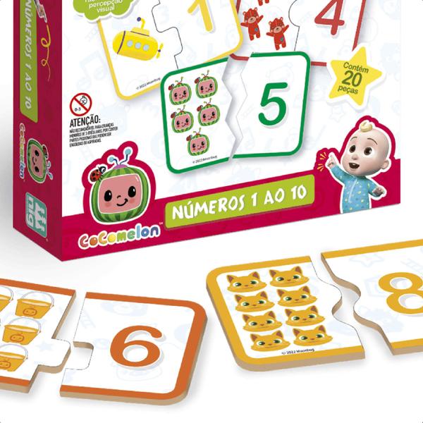 Brinquedo Jogo Números 1 Ao 10 de Madeira Cocomelon 20 Peças Grandes +3 anos Infantil Educativo Nig Brinquedos - 0511 Imagem de Brinquedo Jogo Números 1 Ao 10 de Madeira Cocomelon 20 Peças Grandes +3 anos Infantil Educativo Nig Brinquedos - 0511