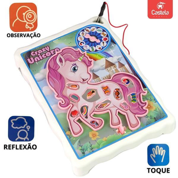 Imagem de Brinquedo Jogo Pega Peças Operação Do Unicórnio - Castela