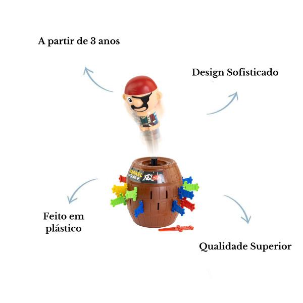 Imagem de Brinquedo Jogo Pula Pirata Barril Interativo C/ Acess. - Bee Toys