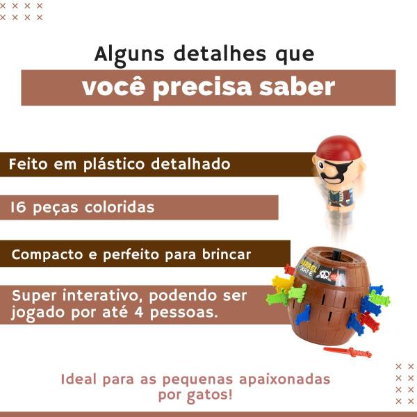 Imagem de Brinquedo Jogo Pula Pirata Barril Interativo C/ Acess. - Bee Toys