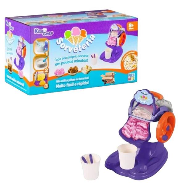 Imagem de Brinquedo Kids Chef Sorveteria com Acessórios Faz Sorvete de Verdade - Multikids