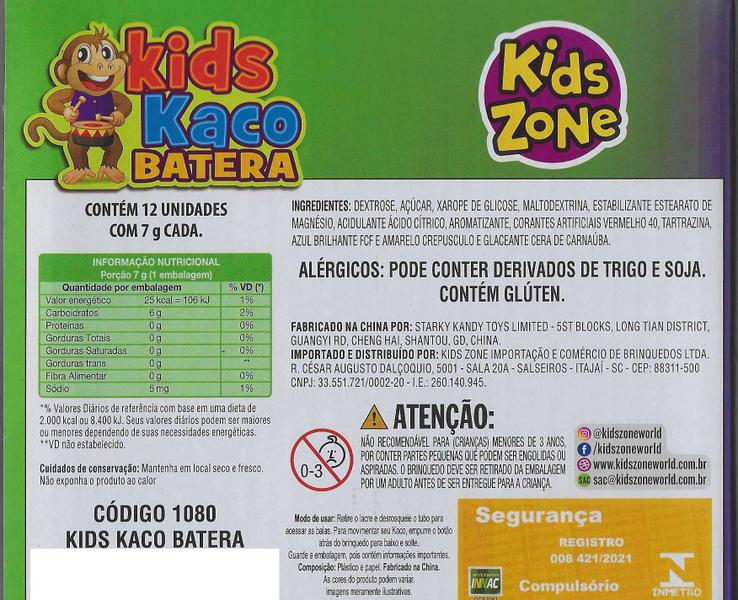 Brinquedo Kids Kaco Batera Display Com 12 Unidades - Kids Zone Imagem de Brinquedo Kids Kaco Batera Display Com 12 Unidades