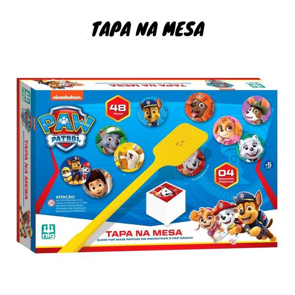 Imagem de Brinquedo Kit 3 Jogos Infantis Quebra Cabeca Patrulha Canina Memoria E Tapa Na Mesa Nig Brinquedos - Tapa na Mesa