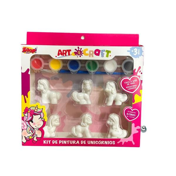 Imagem de Brinquedo Kit 6 Unicórnios Para Colorir Art Craft Zoop Toys