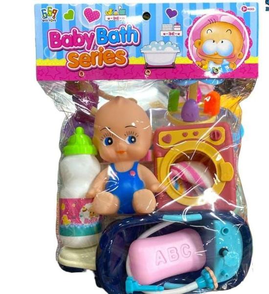 Brinquedo Kit bebe miniatura com banheira maquina de lavar e acessorios - toys Imagem de Brinquedo Kit bebe miniatura com banheira maquina de lavar e acessorios