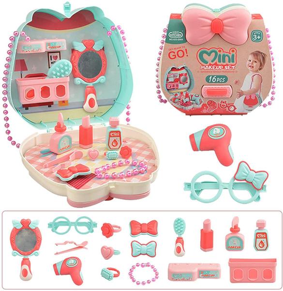 Imagem de Brinquedo Kit Beleza 16 Peças Mini  Maleta Com Bolsa de Ombro