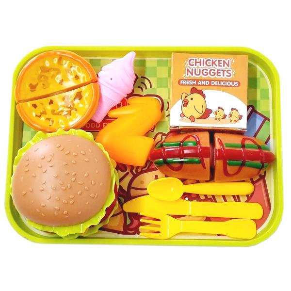 Imagem de Brinquedo Kit Comidinha Hamburger Com 18 Peças