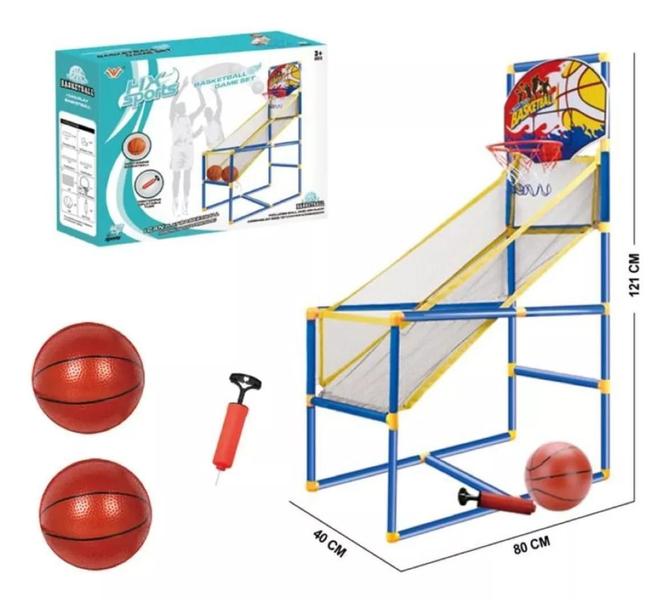 Imagem de Brinquedo Kit Completo Cesta De Basquete Infantil Aro Bola