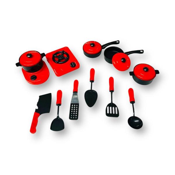 Imagem de Brinquedo Kit Cozinha Kitchen Vermelho 16 Peças - Vencedor