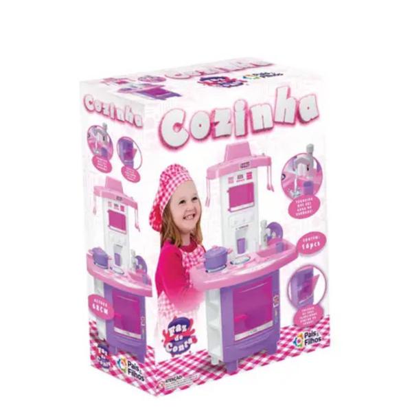 Brinquedo Kit Cozinha Rosa Bancada e Fogãozinho infantil com Acessórios - Pais e filhos Imagem de Brinquedo Kit Cozinha Rosa Bancada e Fogãozinho infantil com Acessórios