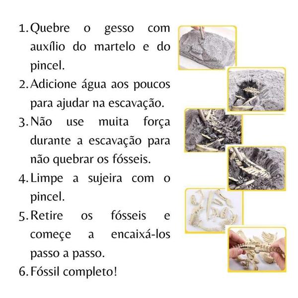 Imagem de Brinquedo Kit de Escavação Fóssil Dinossauro Arqueologia Jurassic Paleontologia