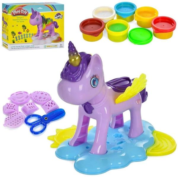 Imagem de Brinquedo kit de massinha unicórnio com acessórios