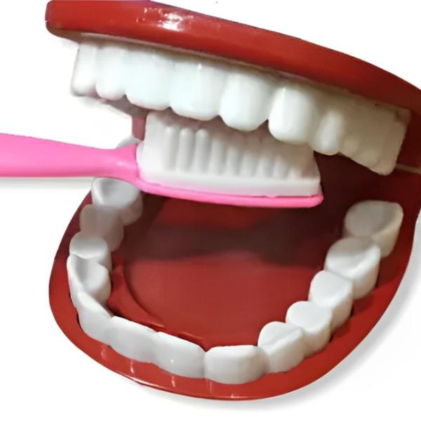 Imagem de Brinquedo Kit Dentista Maleta Faz de Conta Higiene Bucal Aprendizagem Verde e Rosa Acessórios PakiToys