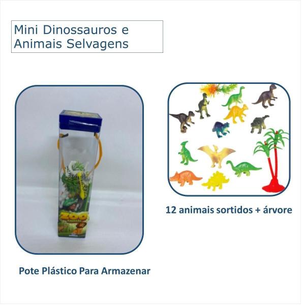 Imagem de Brinquedo Kit Dinossauro Zoo Dino Miniatura De Plástico12 Un