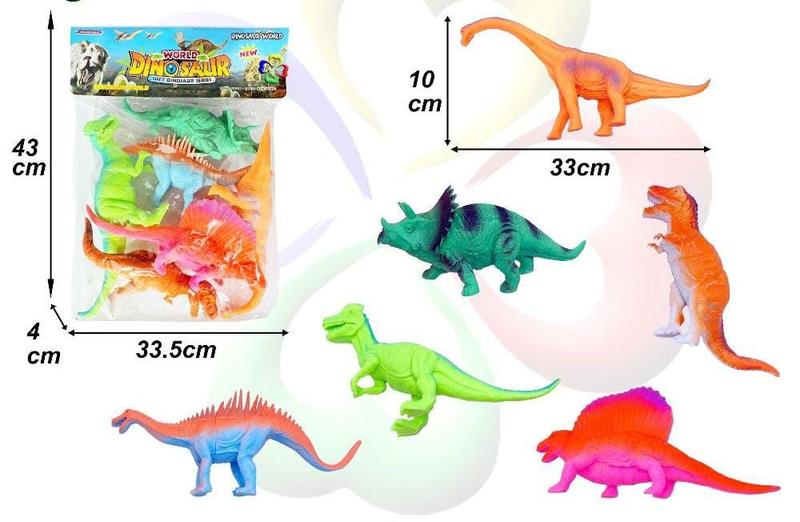 Imagem de Brinquedo kit dinossauros- 6 peças