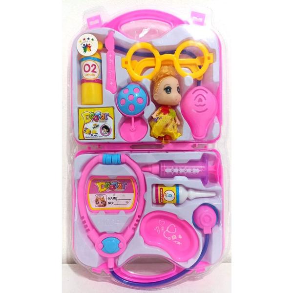 Imagem de Brinquedo Kit Médico Infantil Maletinha Rosa