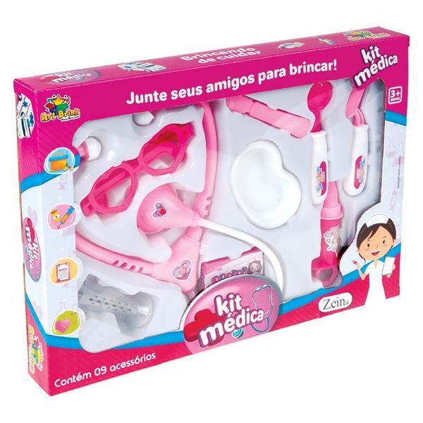 Imagem de Brinquedo Kit Médico para Meninas com 9 Acessórios